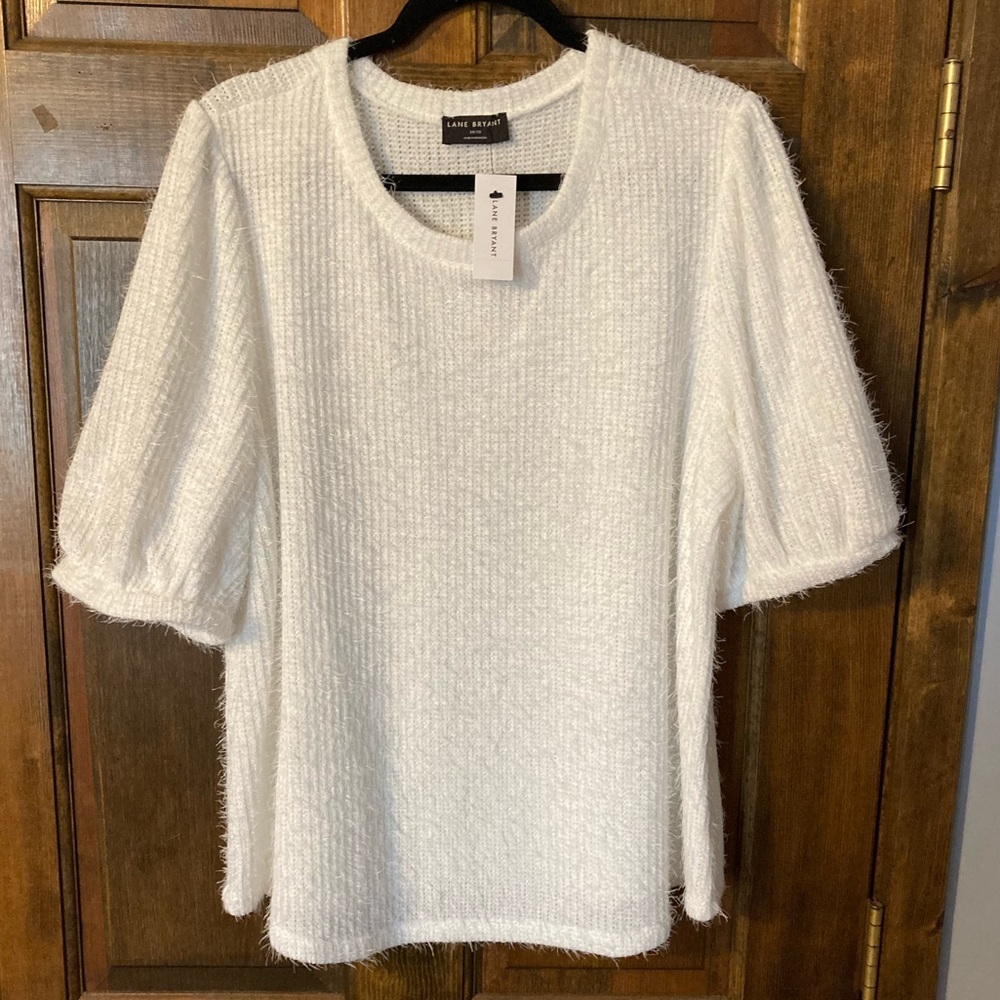 NWT Lane Bryant Short Sleeve Eyelash Yarn Sweater size 18/20